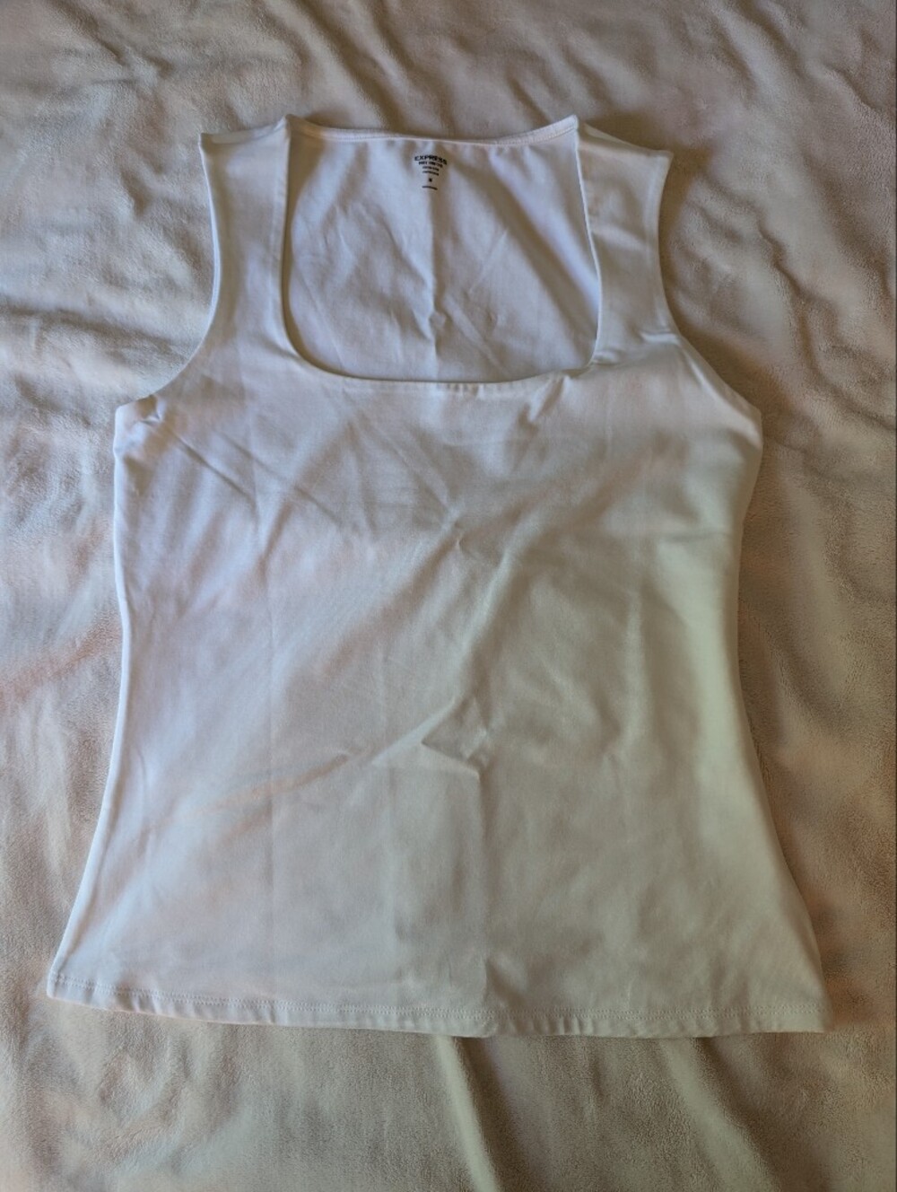 Express Body Contour White Sleeveless Top